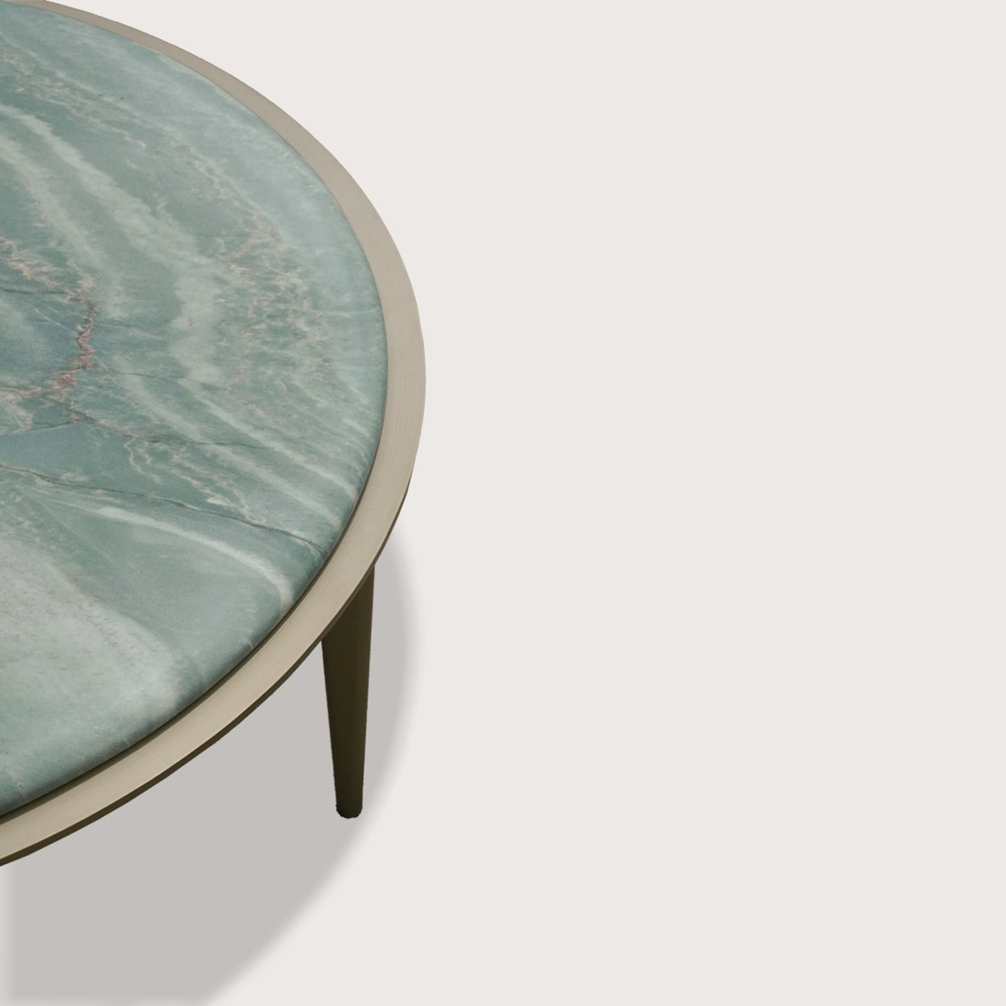 Jemma Soft Circular Marble Coffee Table - Brass Coffee Table Raffine