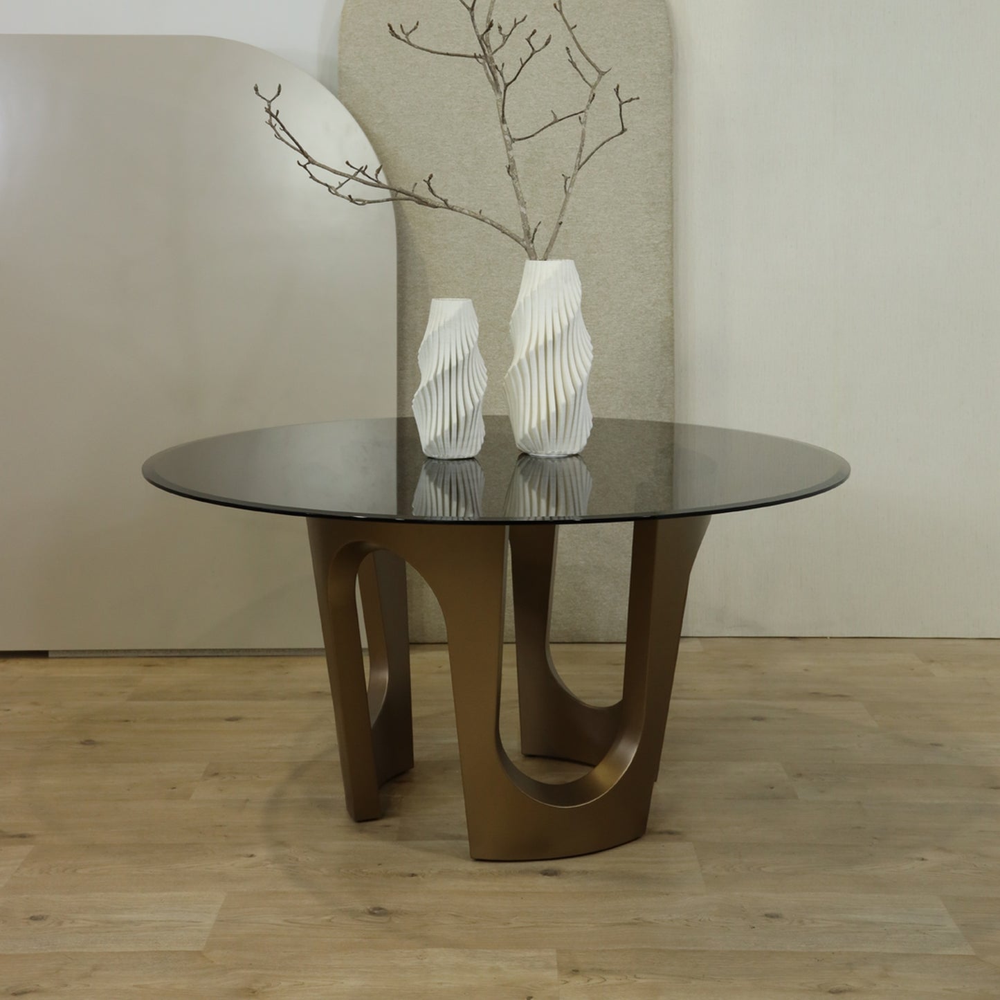 Kate Metal Dining Table - Brass Dining Table Raffine