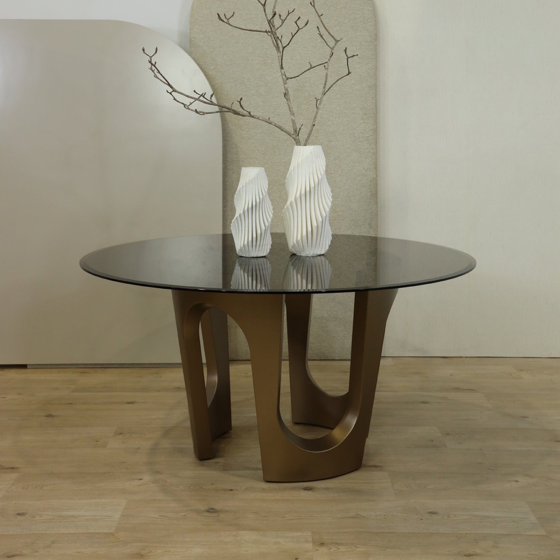 Kate Metal Dining Table - Brass Dining Table Raffine