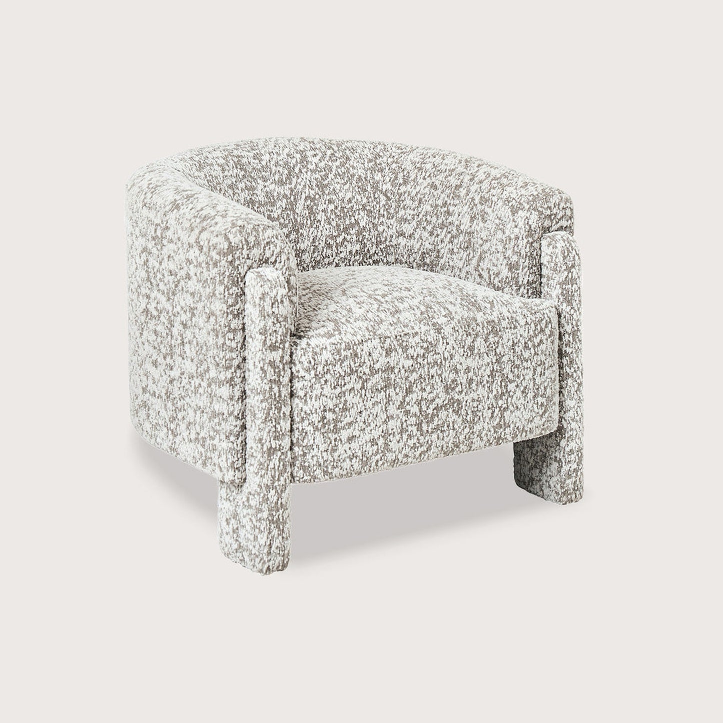 Kelly Curved Back Fabric Occasional Chair - Grey White Occasional Chair Raffine Default Title