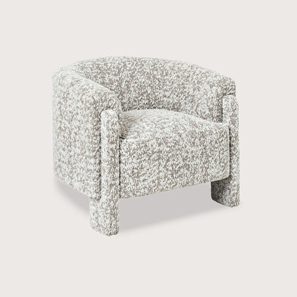 Kelly Curved Back Fabric Occasional Chair - Grey White Occasional Chair Raffine Default Title