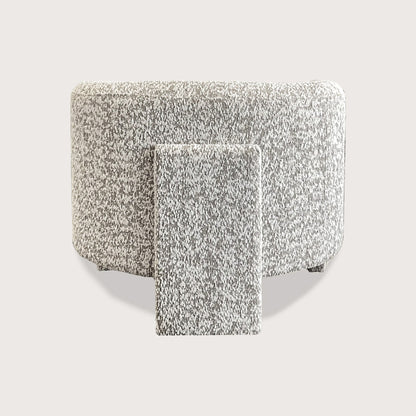 Kelly Curved Back Fabric Occasional Chair - Grey White Occasional Chair Raffine