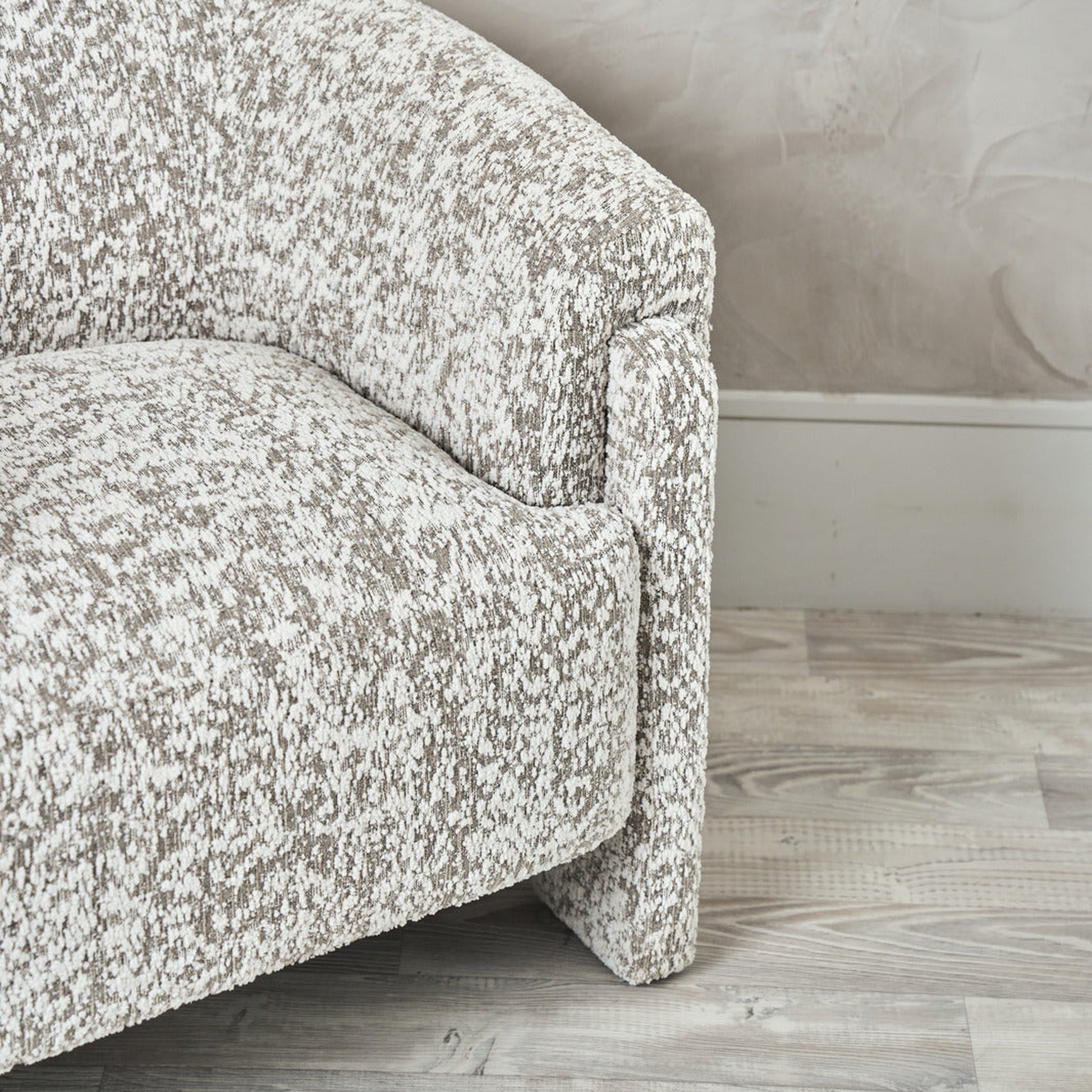 Kelly Curved Back Fabric Occasional Chair - Grey White Occasional Chair Raffine