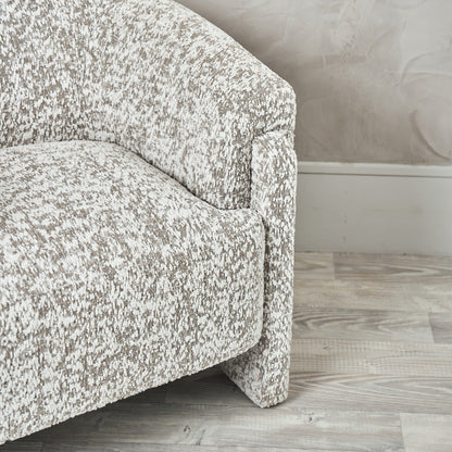 Kelly Curved Back Fabric Occasional Chair - Grey White Occasional Chair Raffine
