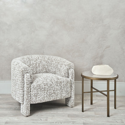 Kelly Curved Back Fabric Occasional Chair - Grey White Occasional Chair Raffine