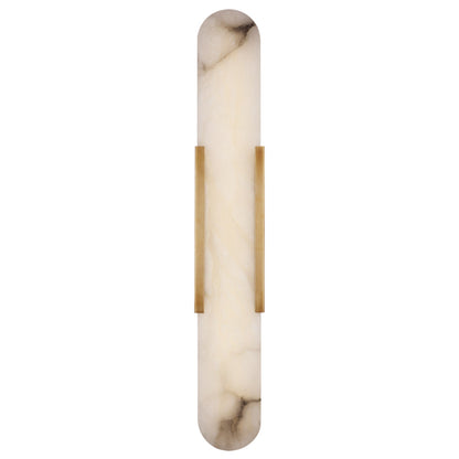 Kelly Wearstler Melange Elongated 20" Alabaster Wall Sconce Wall Light Bloomingdales Lighting Brass 28" Globes