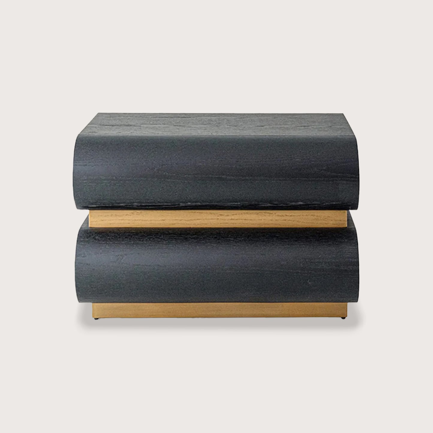 Laurent Curved Front Timber Bedside Table - Brass Bedside Table Raffine Default Title