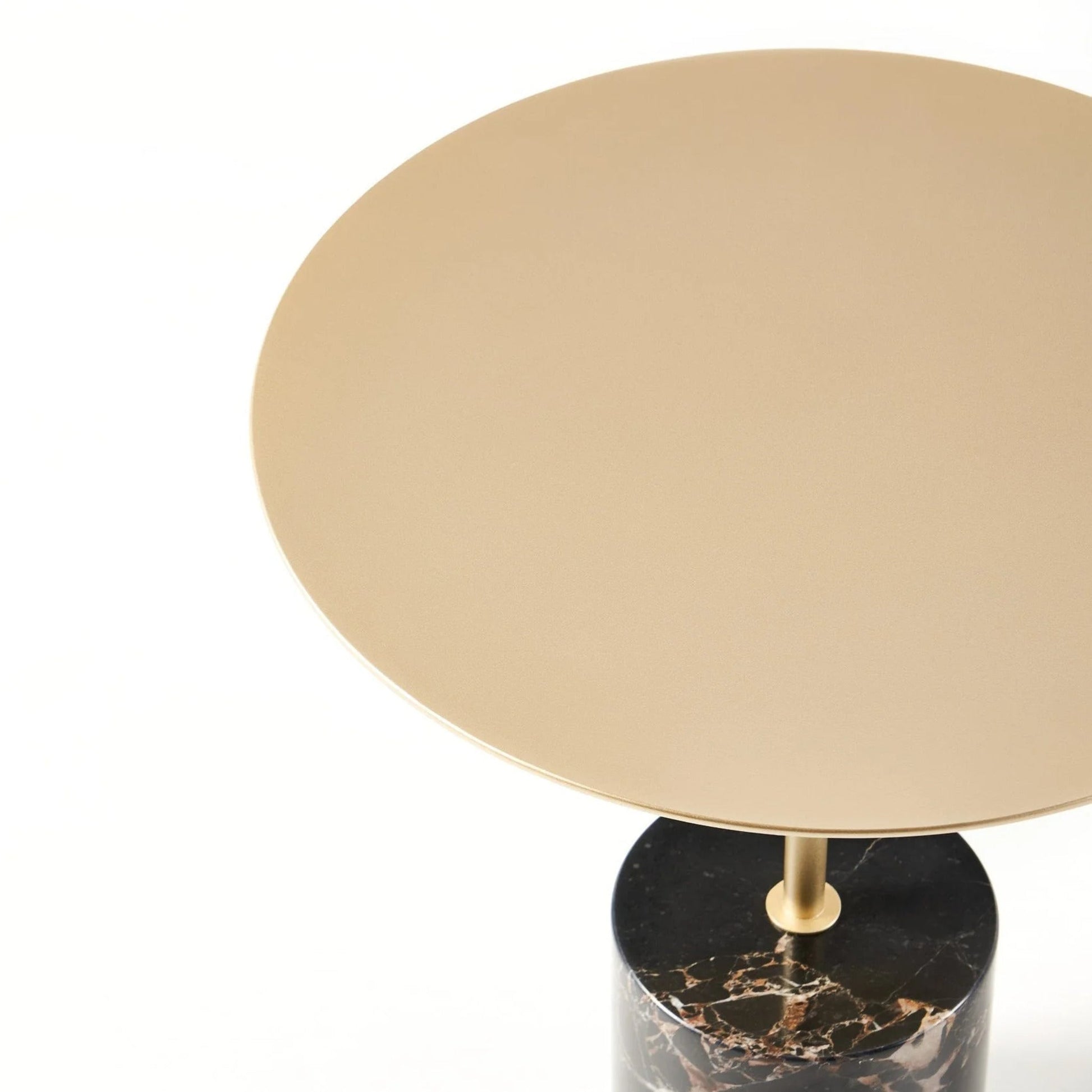 Lilli Round Marble Side Table - Black Red & Gold Side Table M+Co Living