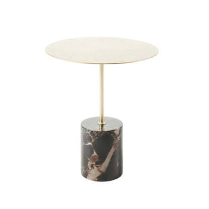 Lilli Round Terrazzo Side Table - Grey Side Table M+Co Living Black