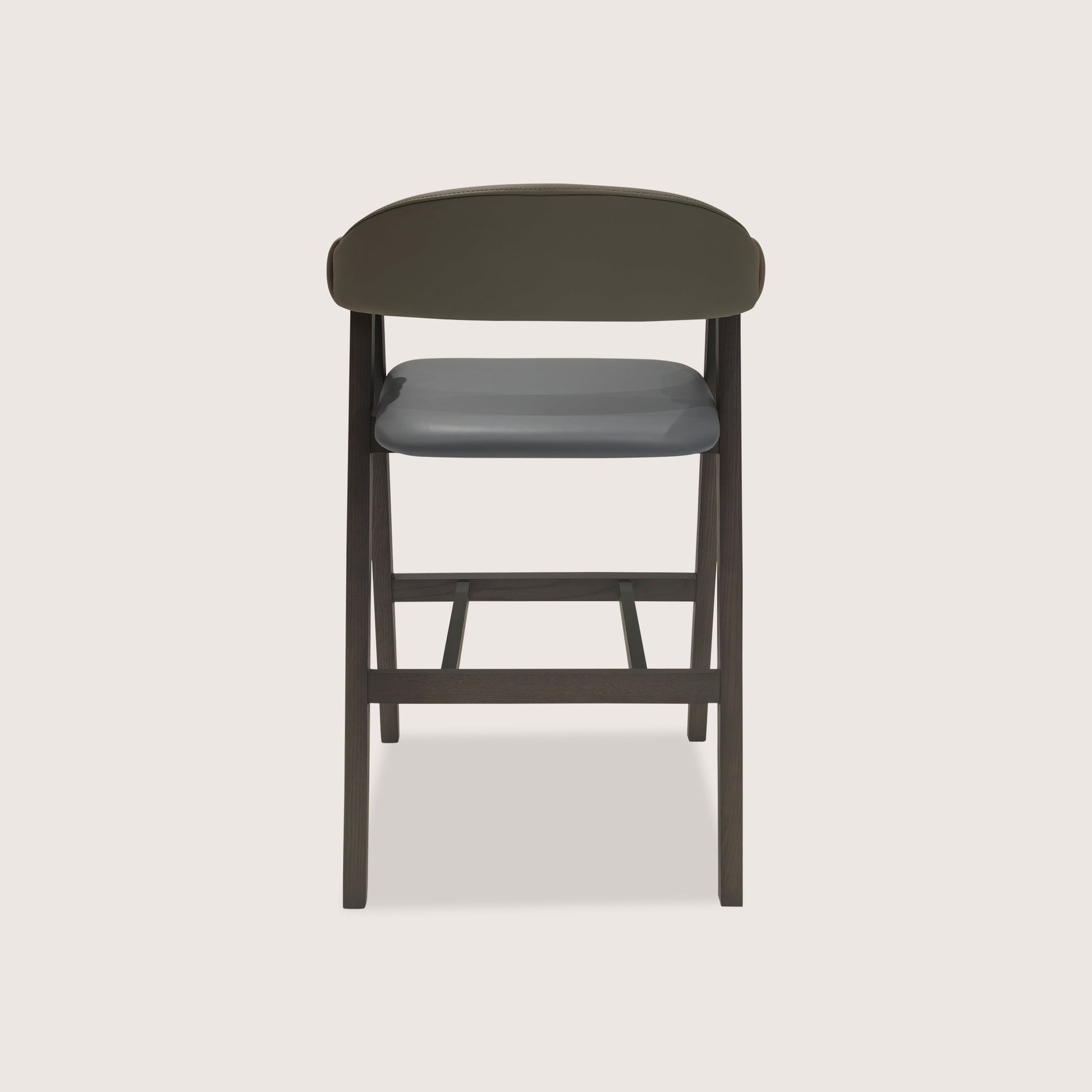 Louis Sculptural Timber Bar Stool - Grey White Bar Stool Raffine