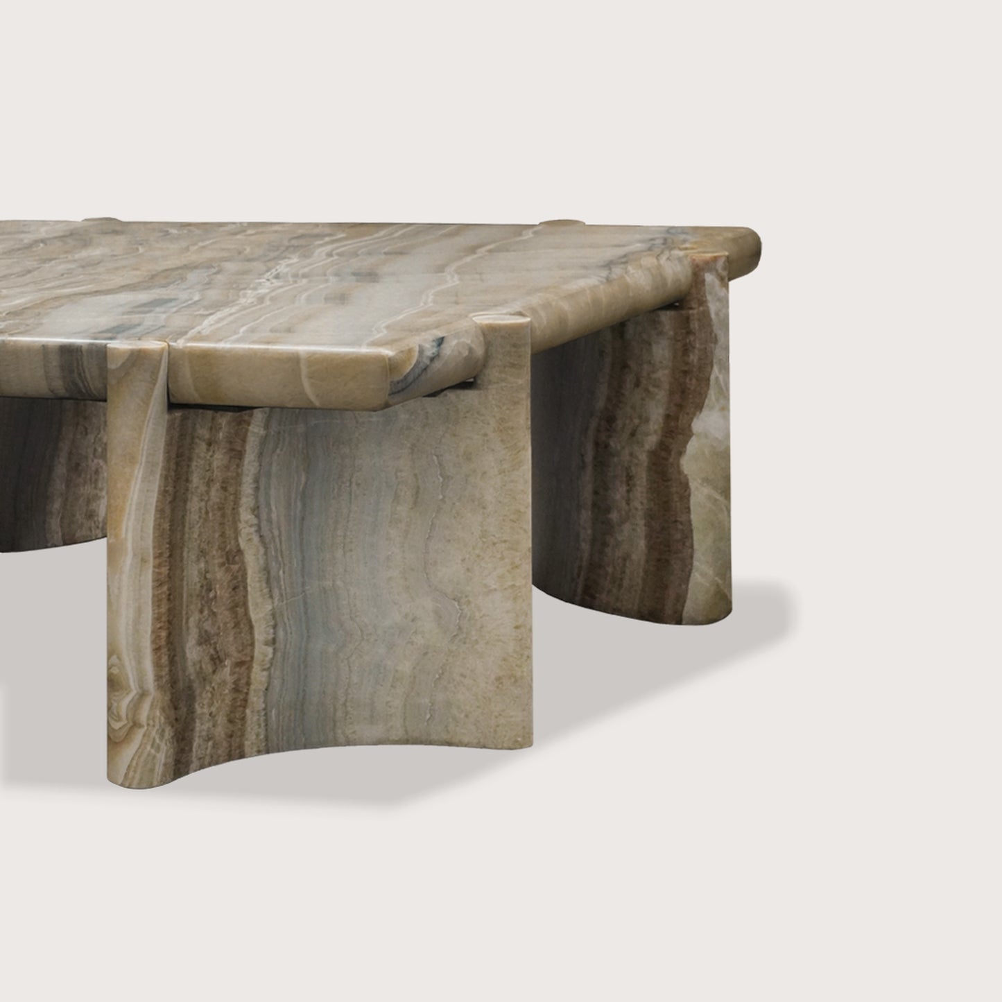 Loulou Curved Marble Coffee Table - River Onyx Coffee Table Raffine