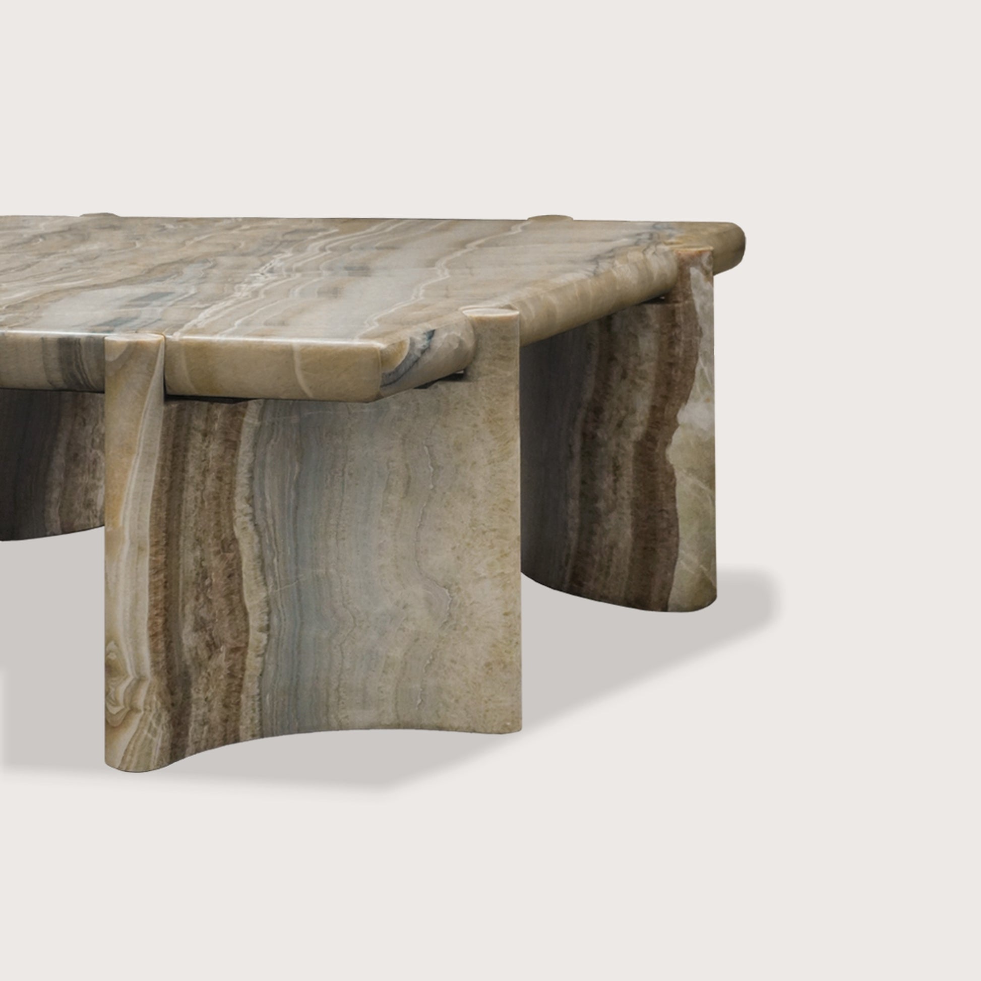 Loulou Curved Marble Coffee Table - River Onyx Coffee Table Raffine