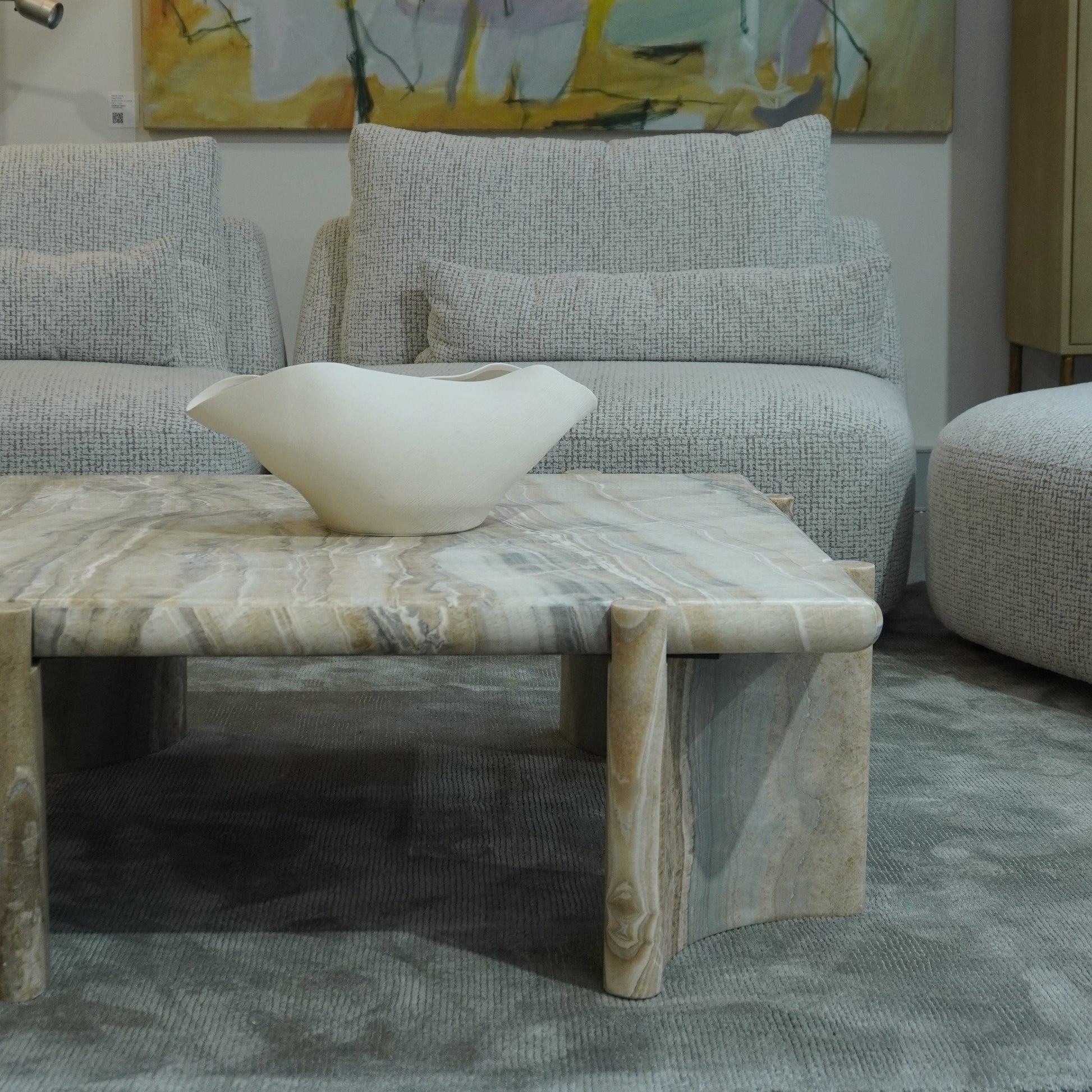 Loulou Curved Marble Coffee Table - River Onyx Coffee Table Raffine