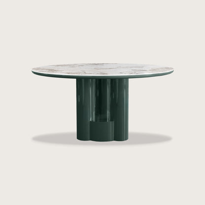 Lucien Sculptural Marble Dining Table - Green Dining Table Raffine Default Title