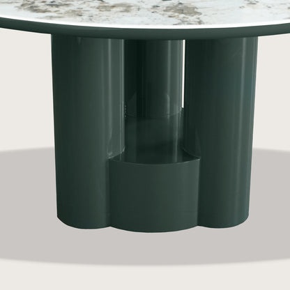 Lucien Sculptural Marble Dining Table - Green Dining Table Raffine