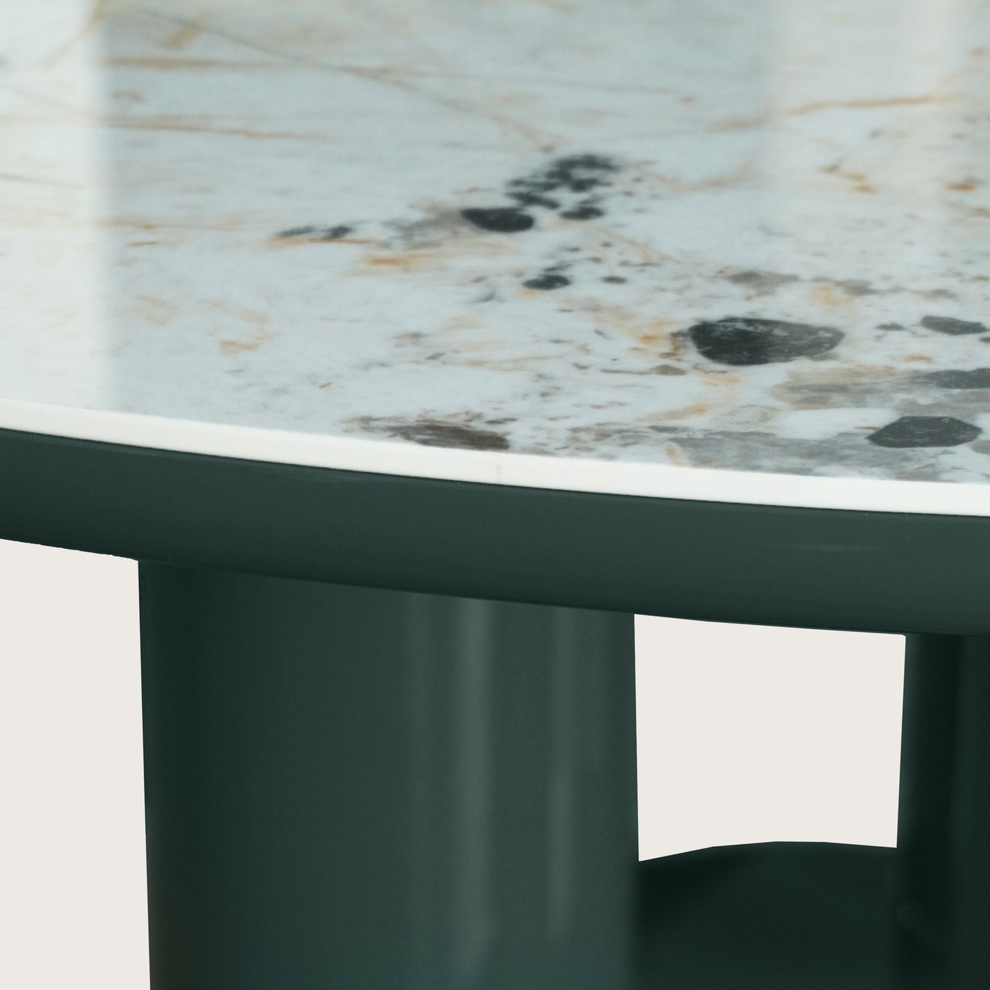 Lucien Sculptural Marble Dining Table - Green Dining Table Raffine