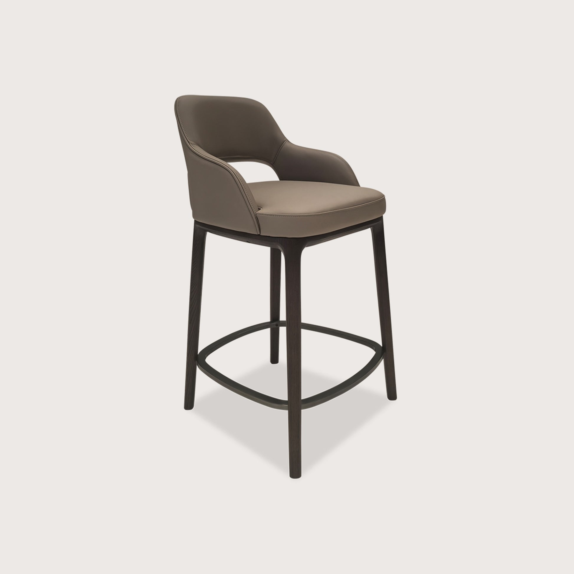 Lyana Curved Timber Bar Stool - Brown Bar Stool Raffine Default Title