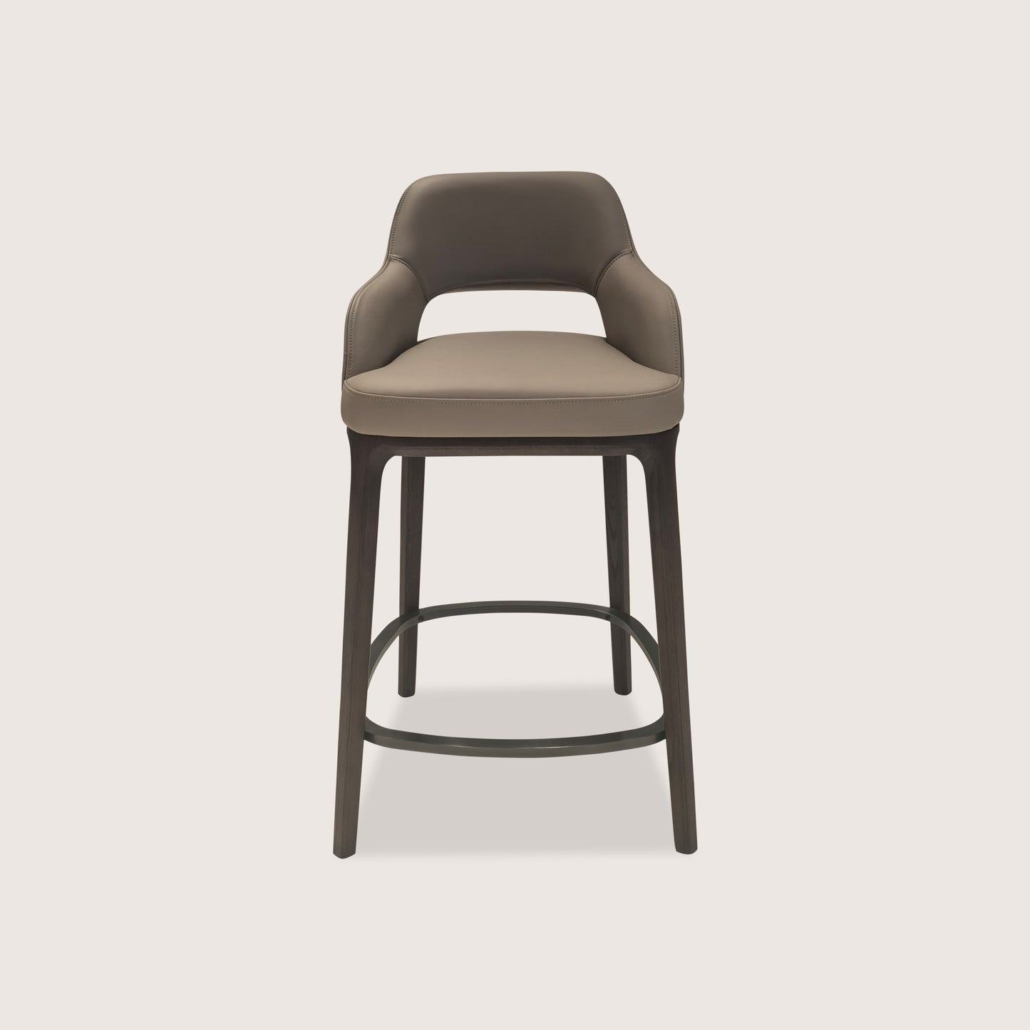Lyana Curved Timber Bar Stool - Brown Bar Stool Raffine