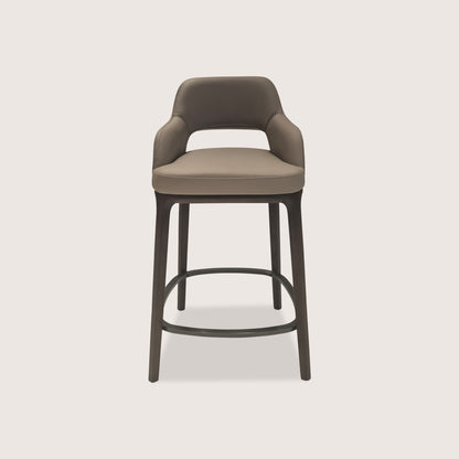 Lyana Curved Timber Bar Stool - Brown Bar Stool Raffine