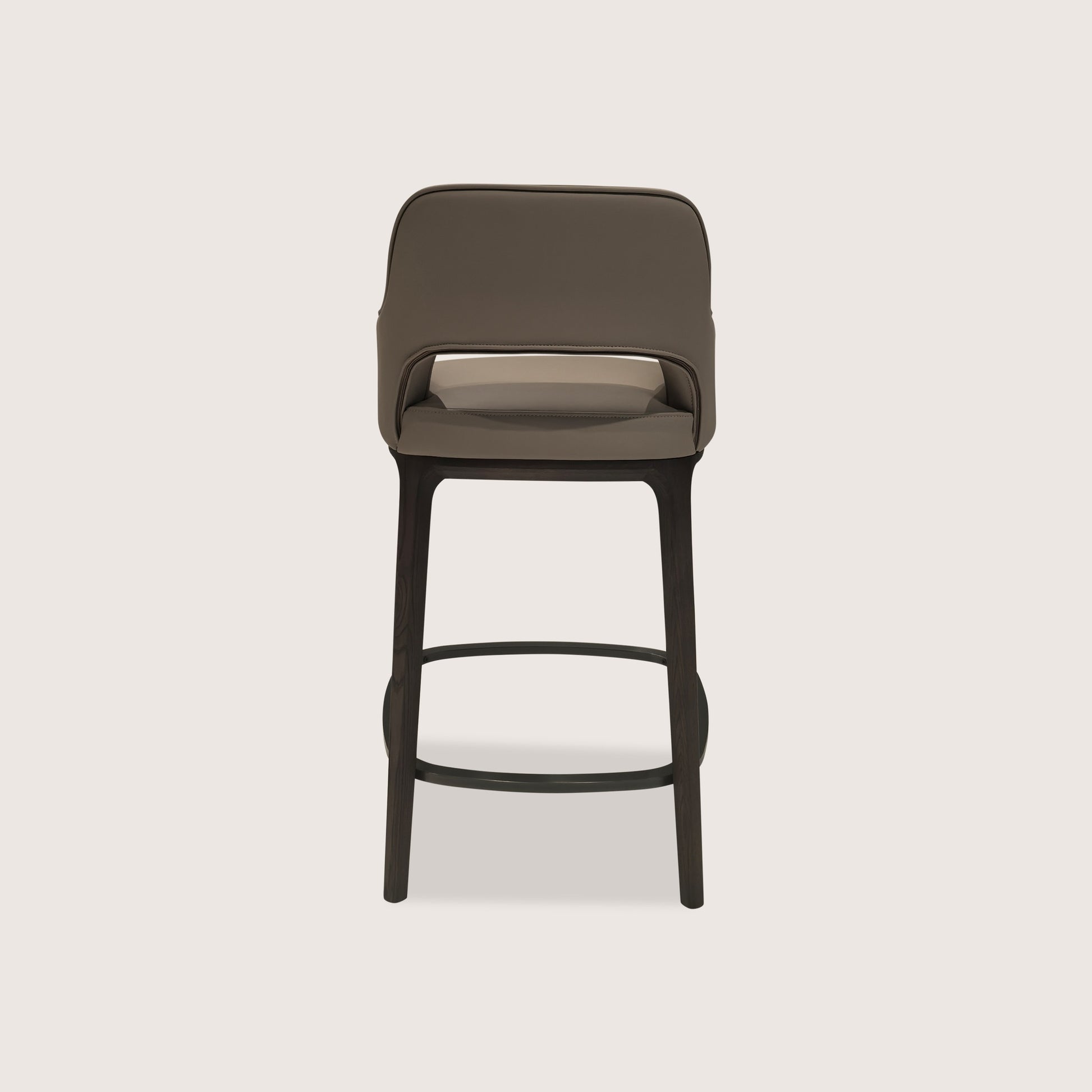 Lyana Curved Timber Bar Stool - Brown Bar Stool Raffine