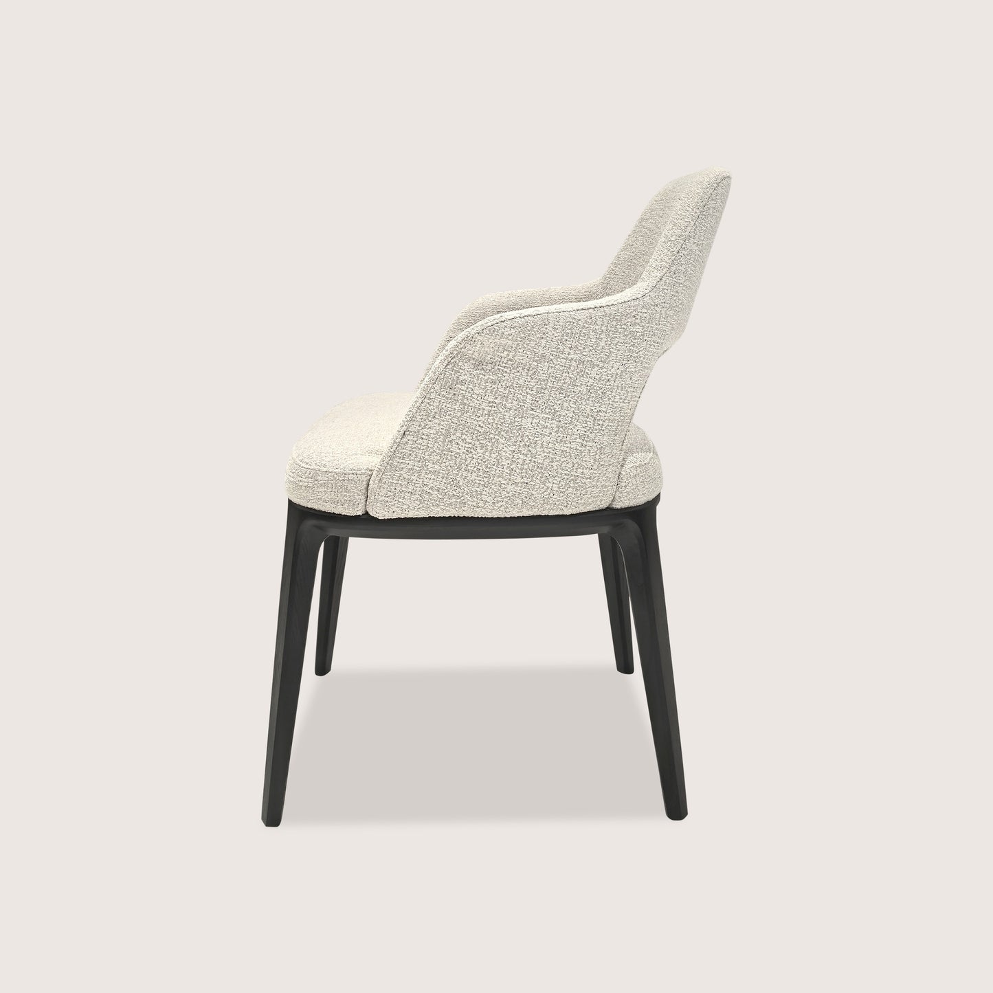 Lyana Sculptural Curved Timber Dining Chair - White Dining Chair Raffine