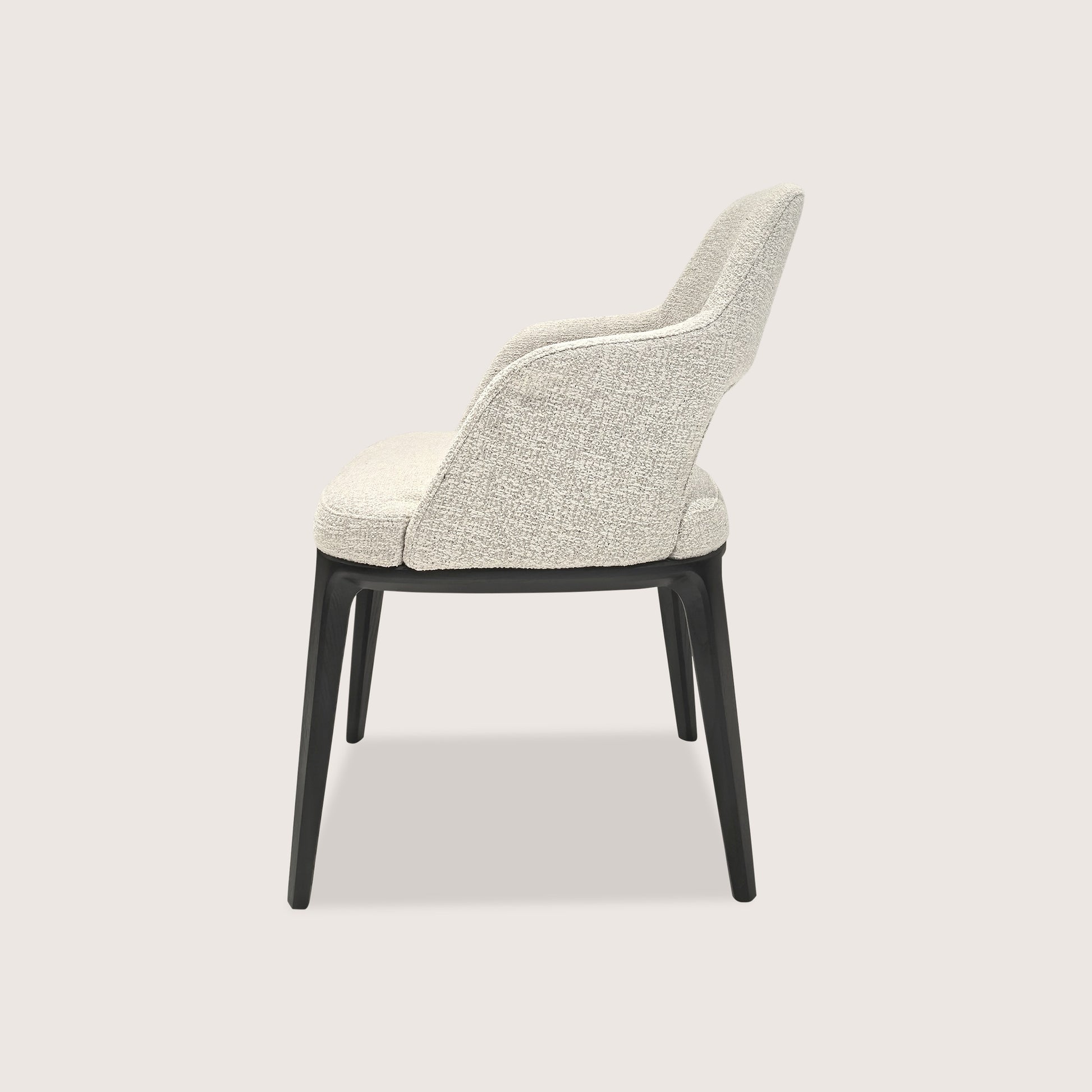 Lyana Sculptural Curved Timber Dining Chair - White Dining Chair Raffine