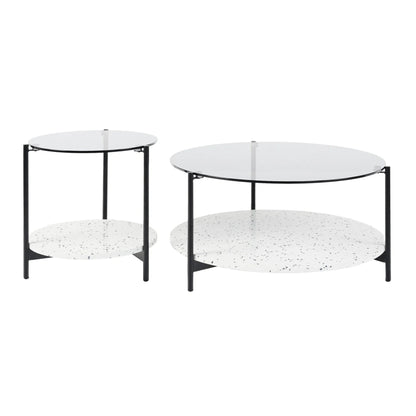 Maddox Round Terrazzo Side Table - White Side Table M+Co Living