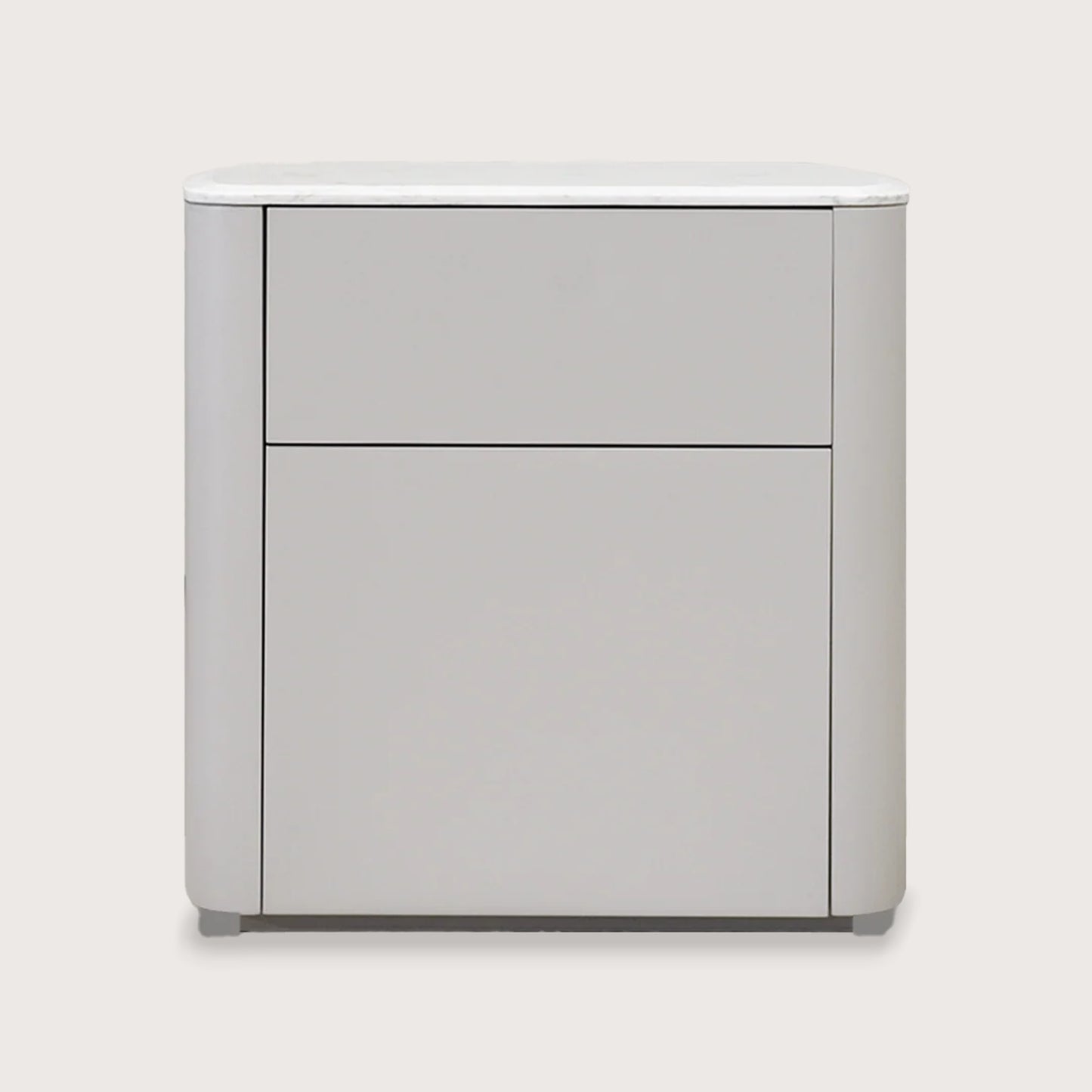 Maeve Soft Rectangular Marble Bedside Table - White Bedside Table Raffine Default Title