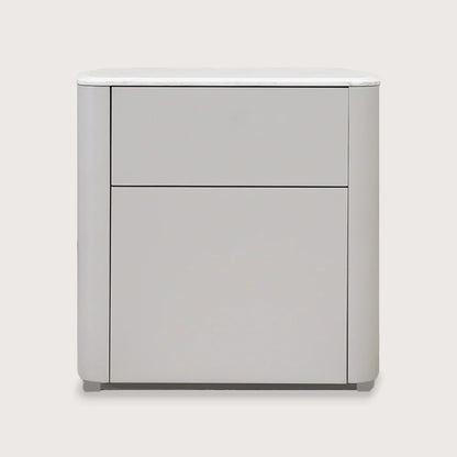 Maeve Soft Rectangular Marble Bedside Table - White Bedside Table Raffine Default Title