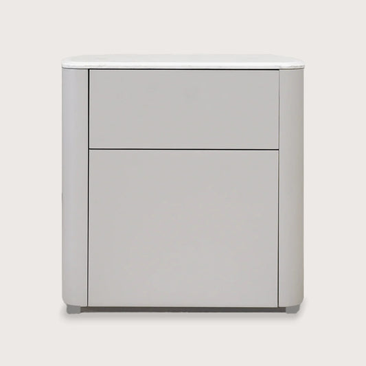 Maeve Soft Rectangular Marble Bedside Table - White Bedside Table Raffine Default Title