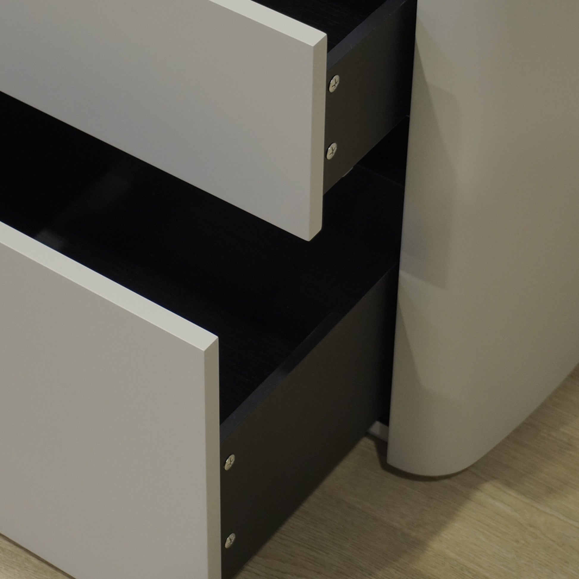 Maeve Soft Rectangular Marble Bedside Table - White Bedside Table Raffine