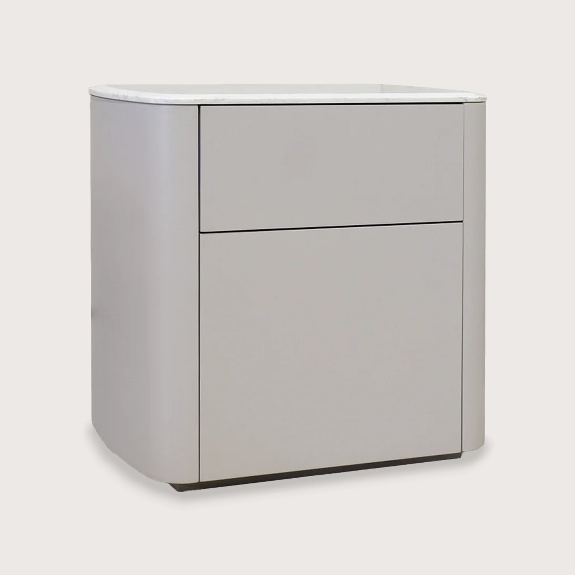 Maeve Soft Rectangular Marble Bedside Table - White Bedside Table Raffine