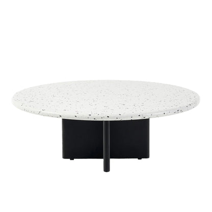 Maybelle Round Carrara Marble Coffee Table - White & Oak Coffee Table M+Co Living Terrazzo