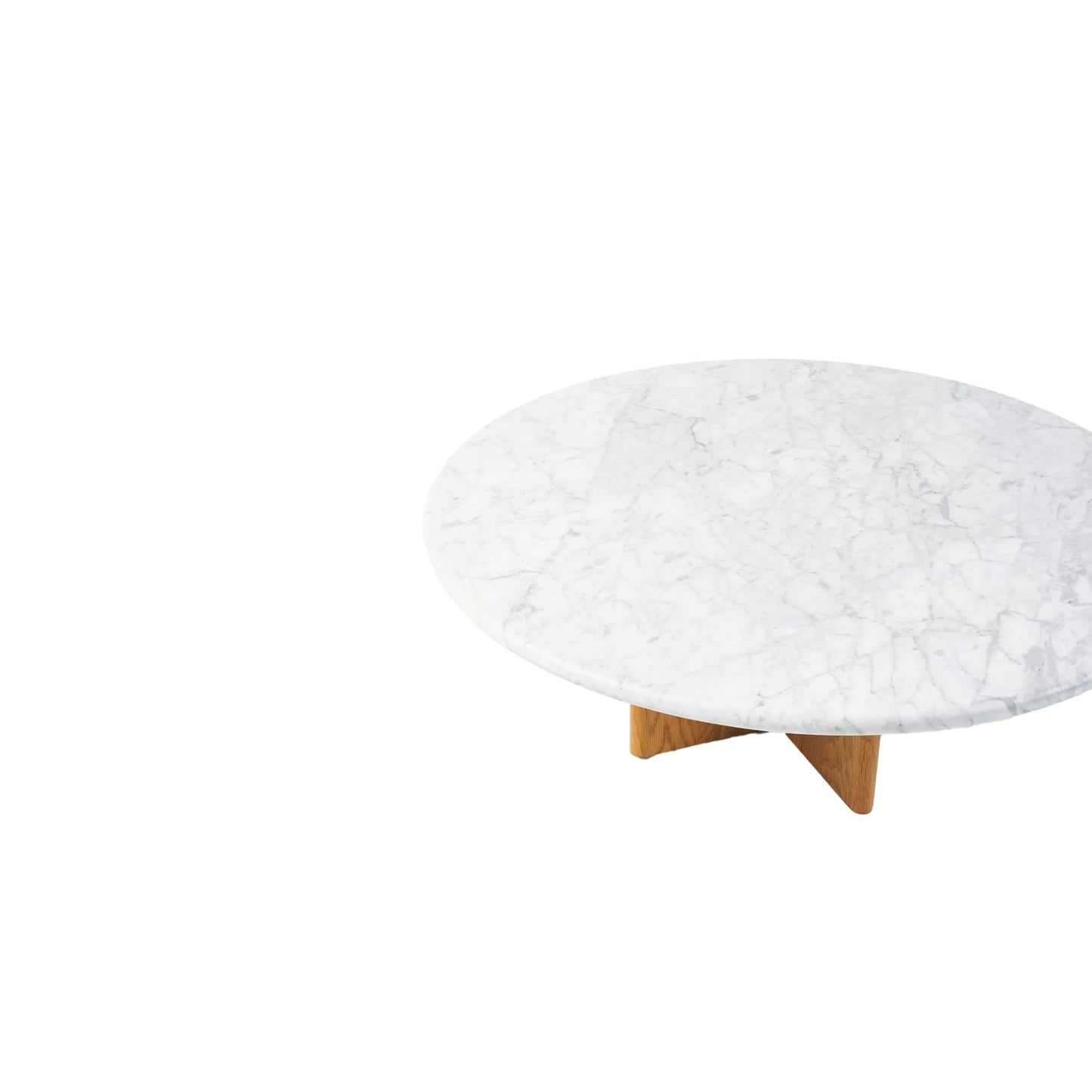 Maybelle Round Carrara Marble Coffee Table - White & Oak Coffee Table M+Co Living