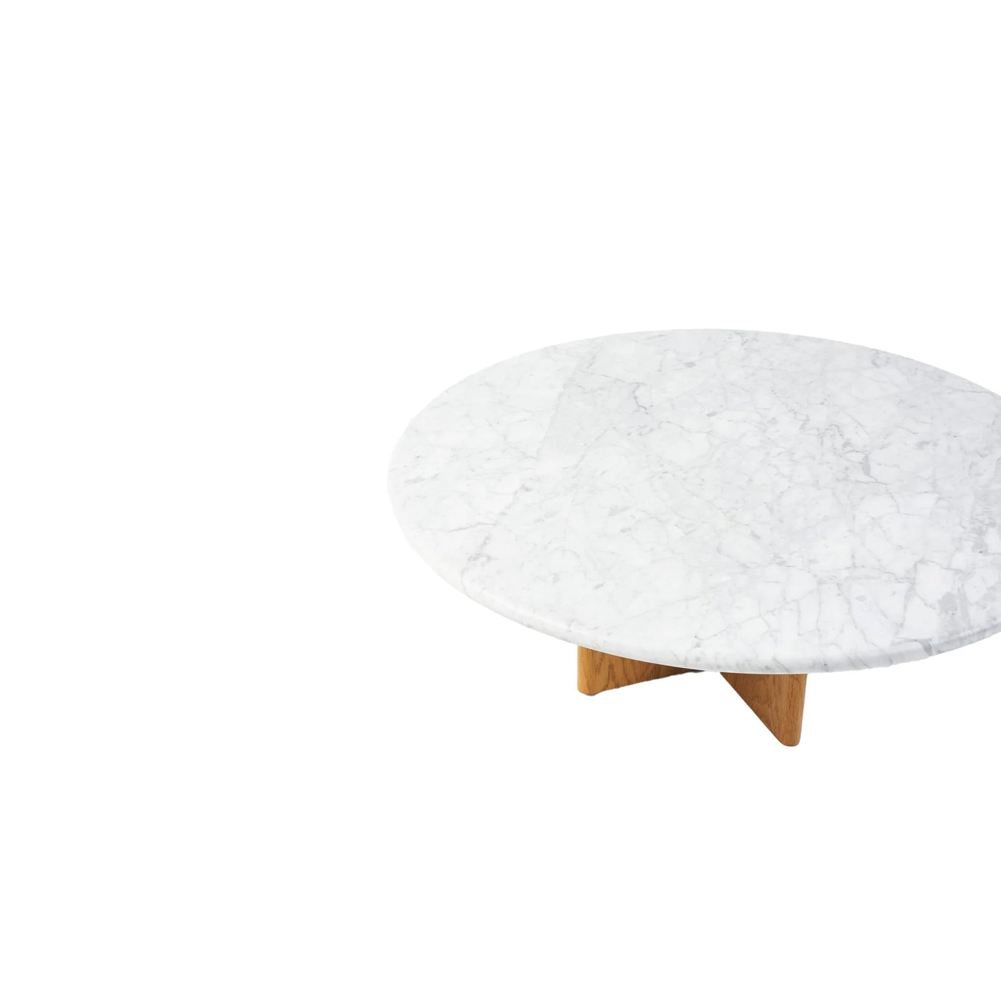 Maybelle Round Carrara Marble Coffee Table - White & Oak Coffee Table M+Co Living