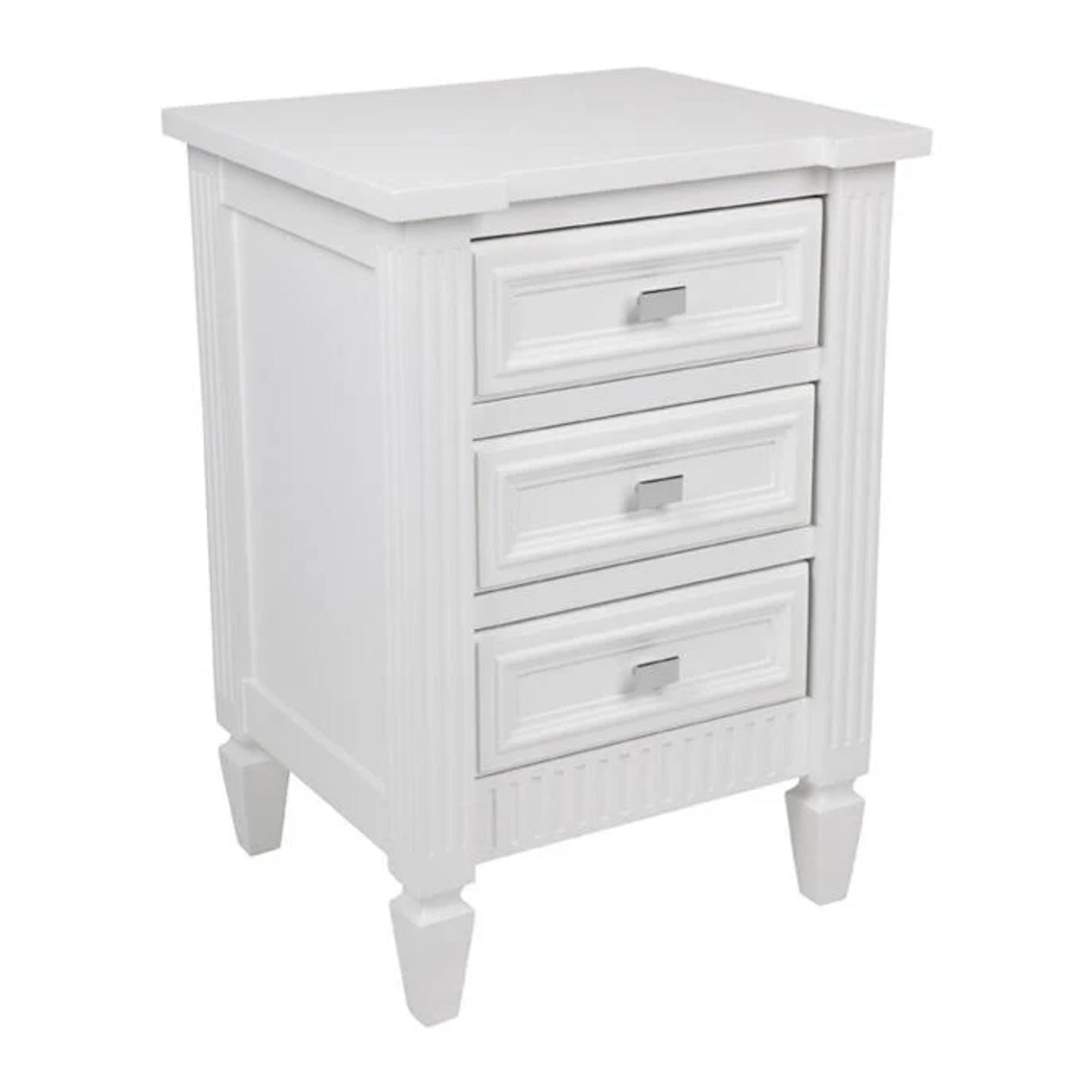 Merci Large Three Drawer Bedside Table - White Bedside Table Cafe Lighting & Living Small  