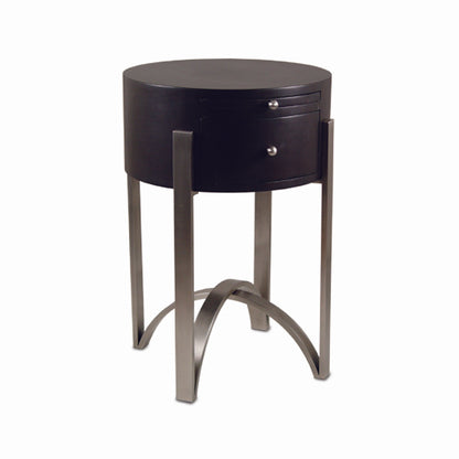 Midge Circular Bedside Table - White and Brass Bedside Table Bloomingdales Wengi  