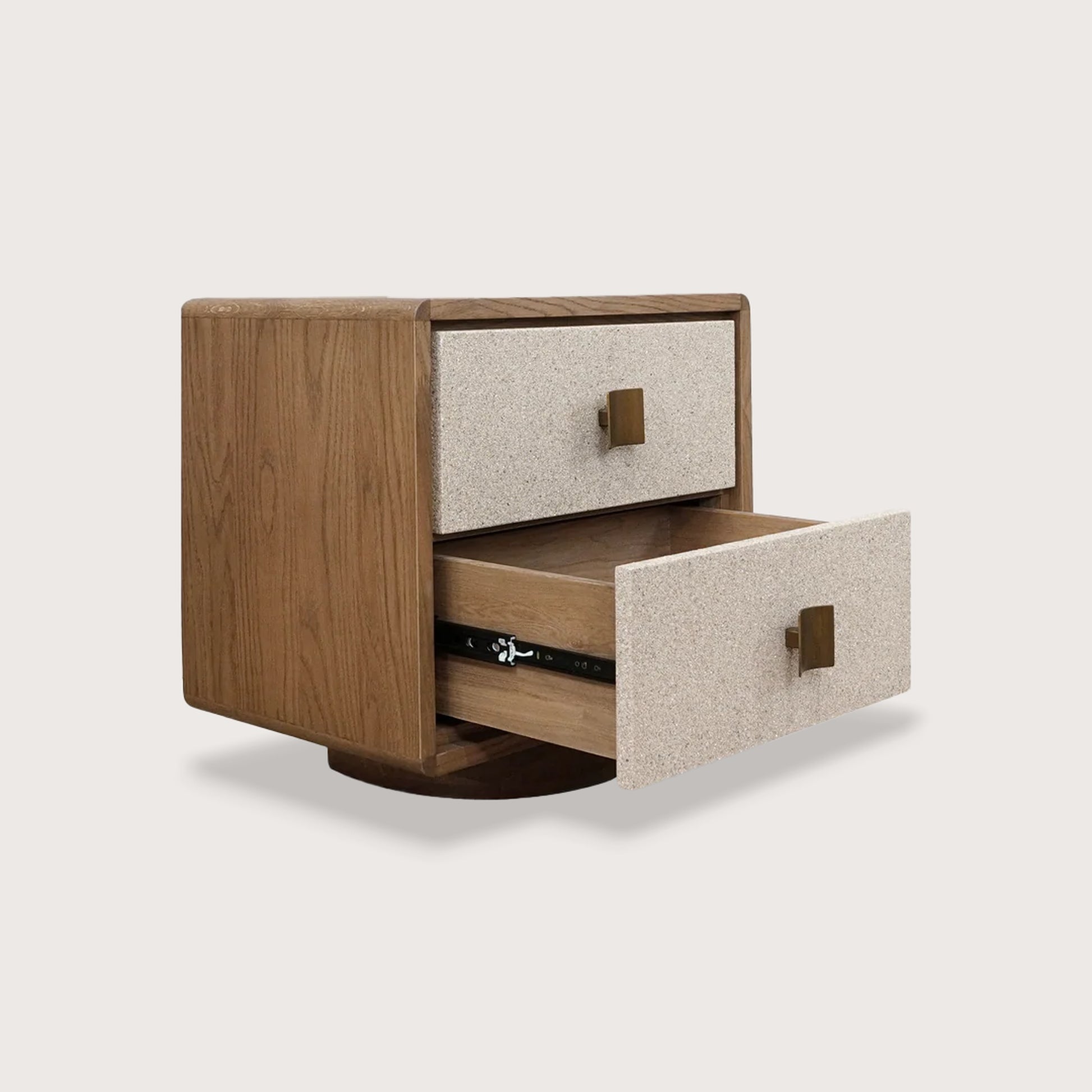 Minna Seamless Timber Bedside Table - Natural Bedside Table Raffine