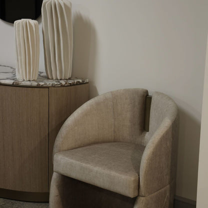 Munich Curved Metal Chair - Beige Chair Raffine
