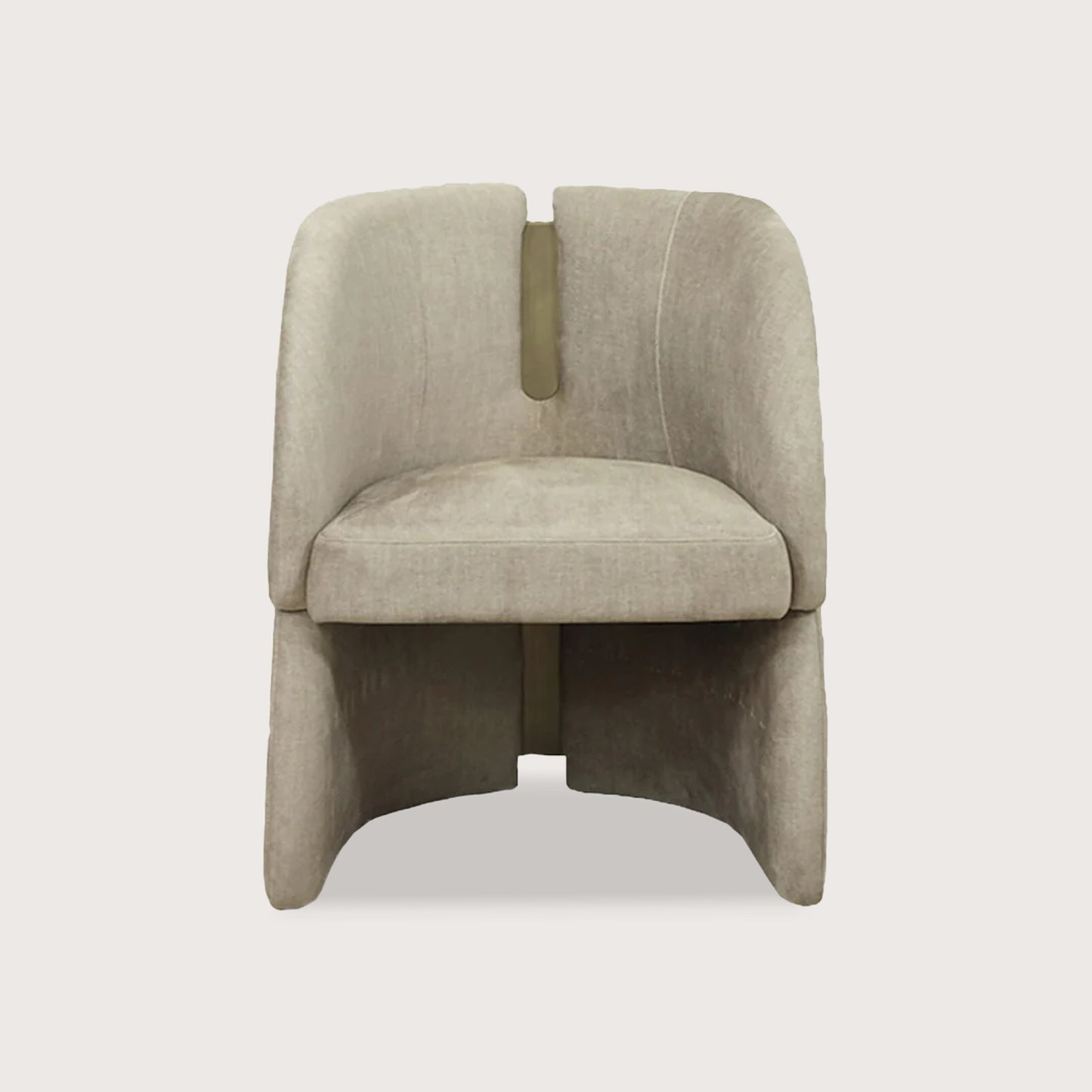 Munich Curved Metal Chair - Beige Chair Raffine