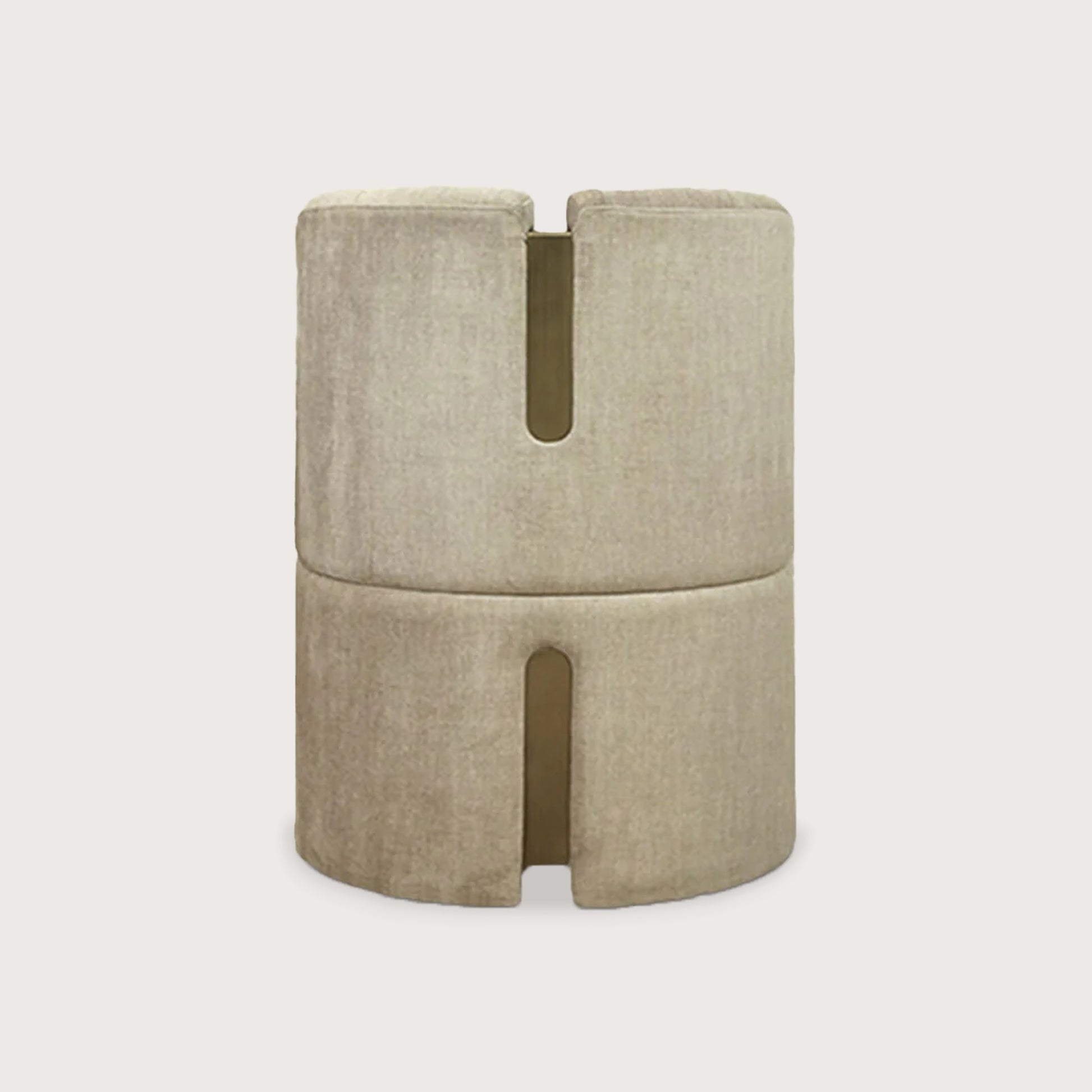 Munich Curved Metal Chair - Beige Chair Raffine