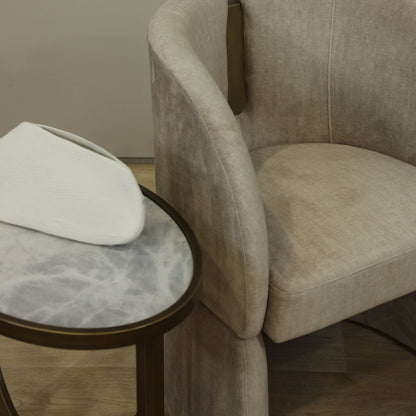 Munich Curved Metal Chair - Beige Chair Raffine