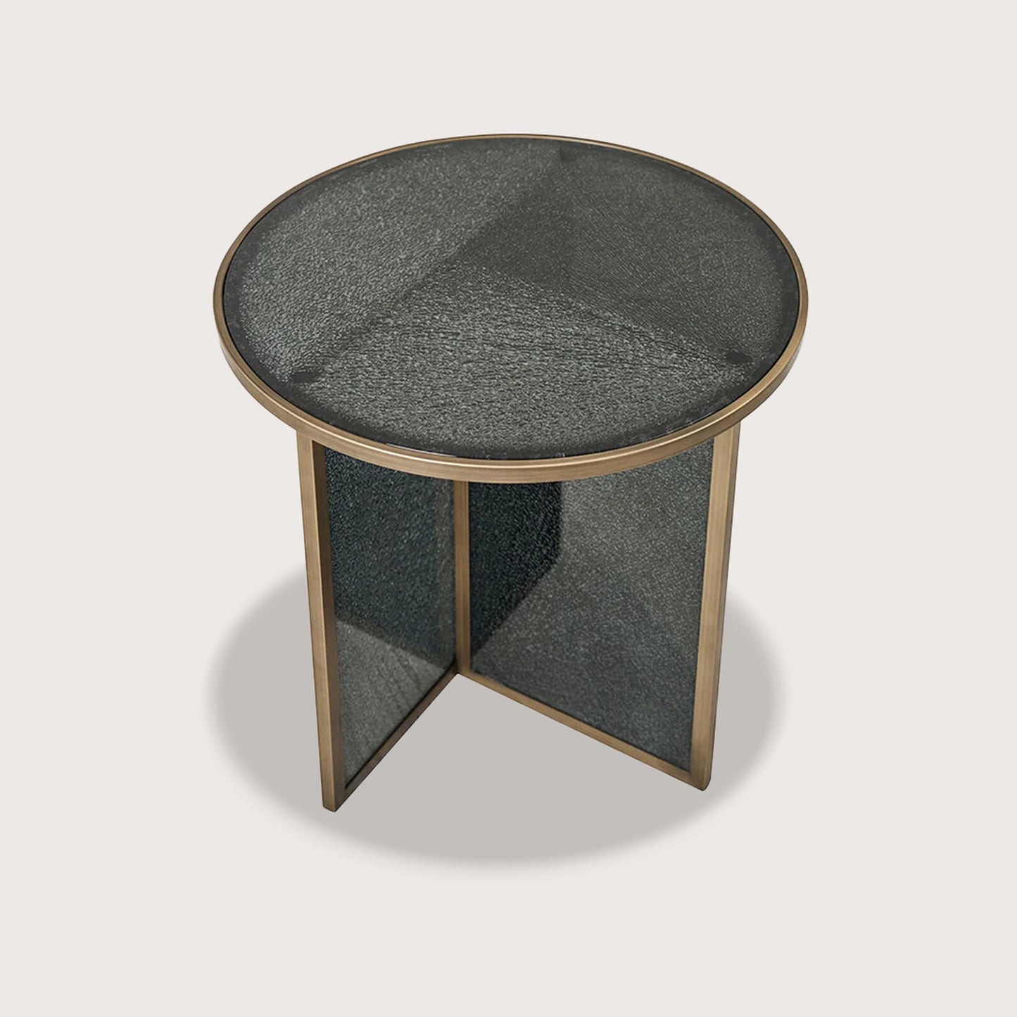 Nantes Textured Metal Side Table - Brass Side Table Raffine