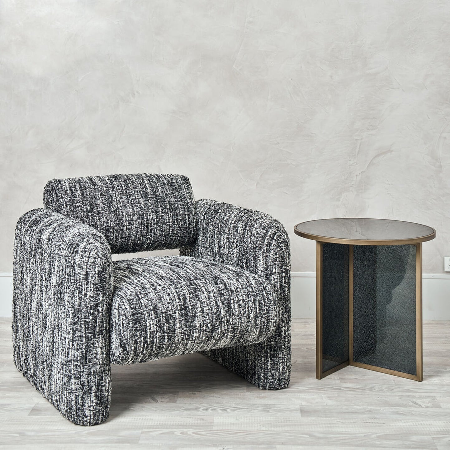 Nantes Textured Metal Side Table - Brass Side Table Raffine