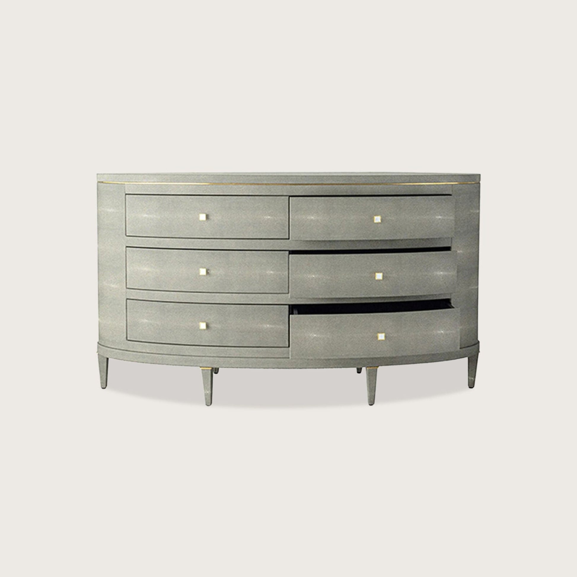 Odette Curved Metal Dresser - Green Dresser Raffine