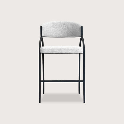 Opal Arched Fabric Bar Stool - Black Bar Stool Raffine