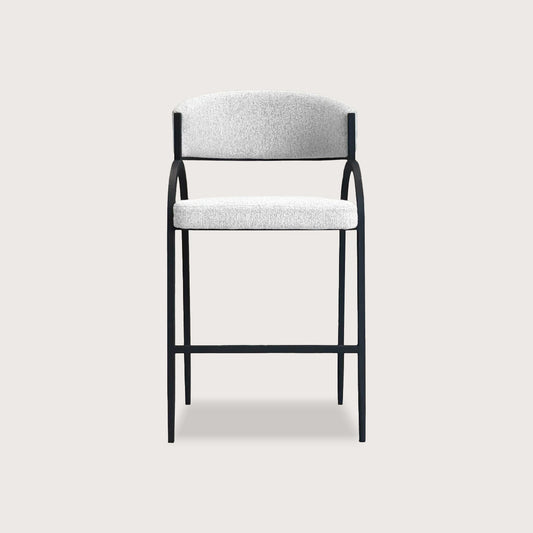 Opal Arched Fabric Bar Stool - Black Bar Stool Raffine