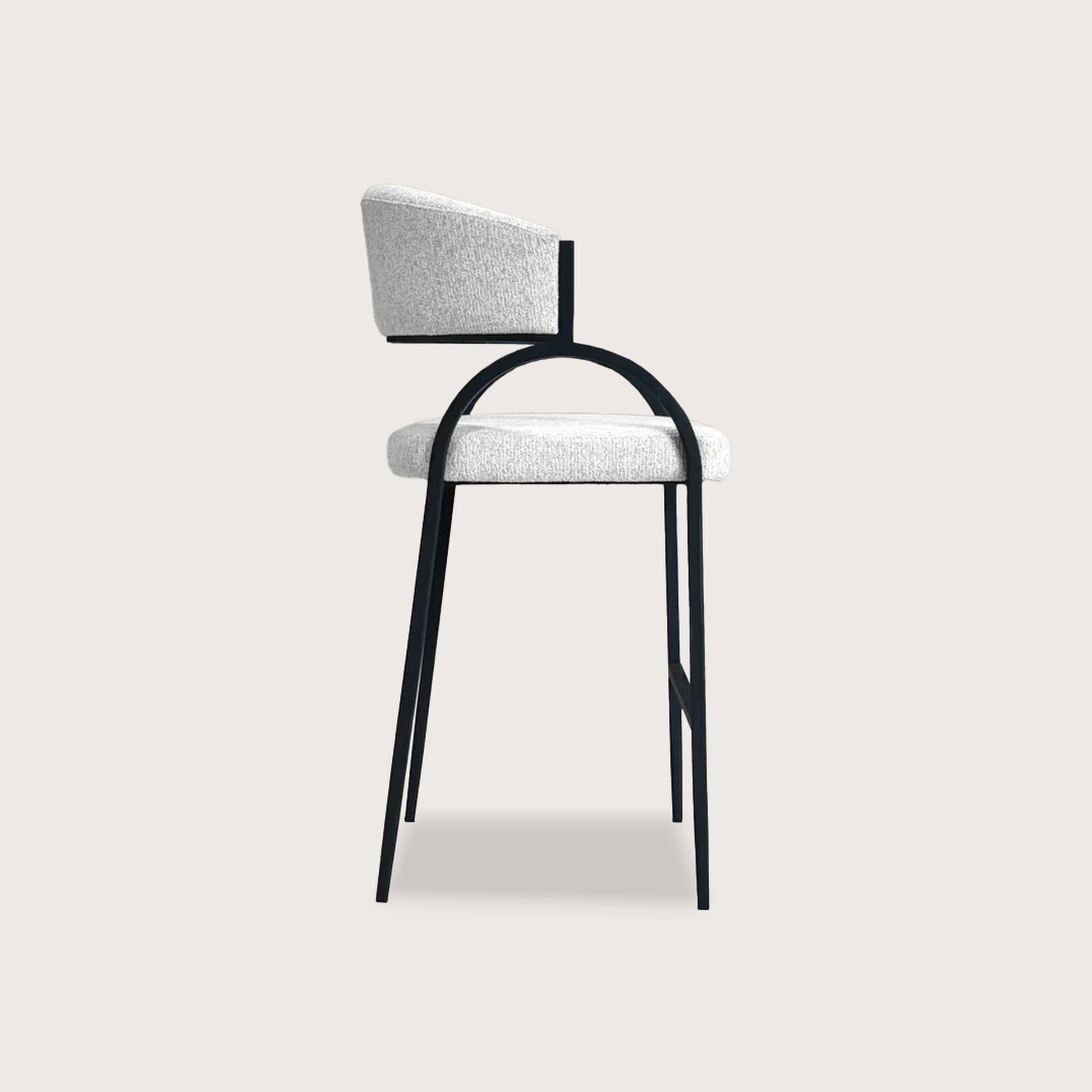 Opal Arched Fabric Bar Stool - Black Bar Stool Raffine