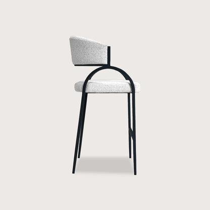 Opal Arched Fabric Bar Stool - Black Bar Stool Raffine