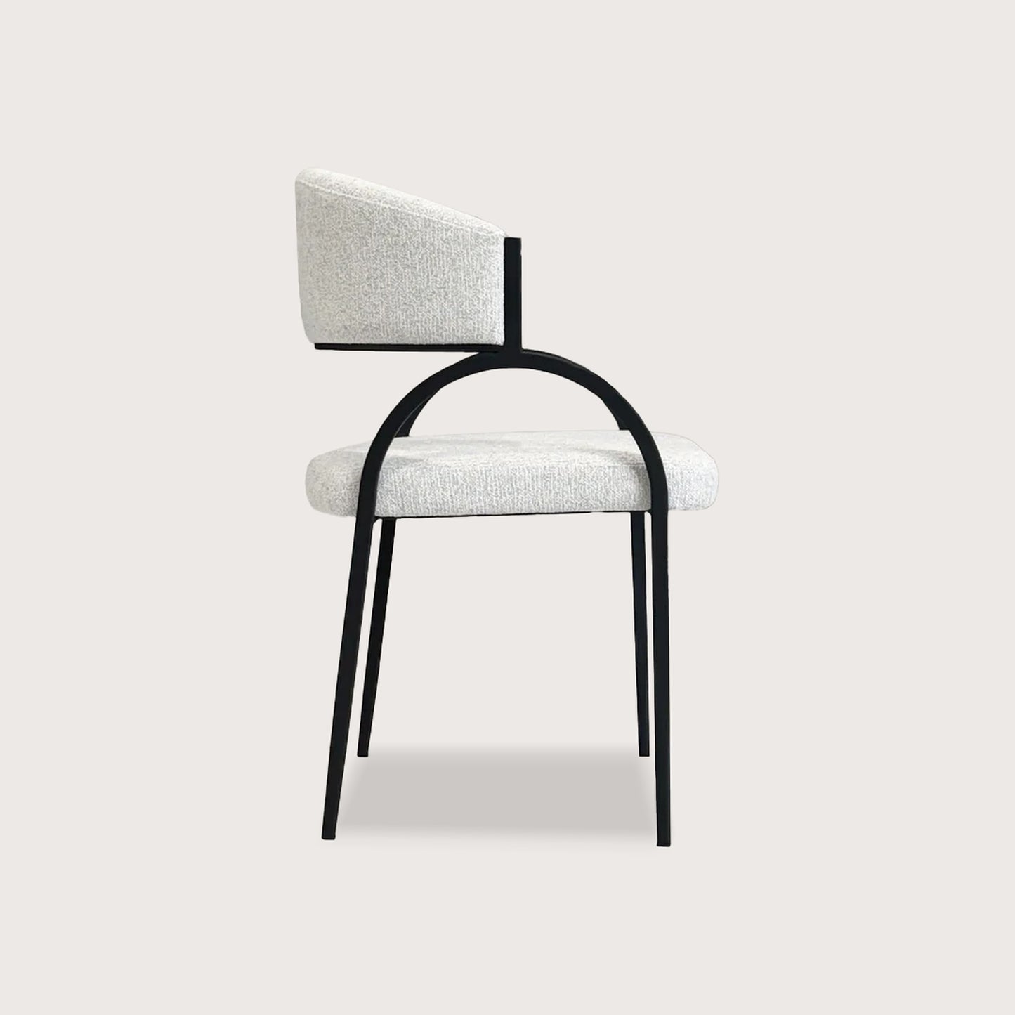Opal Arched Fabric Dining Chair - White Dining Chair Raffine